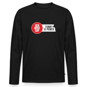 RED NOSE DAY - Men's Premium Organic Long Sleeve Shirt - black - Front - Nico (187cm)