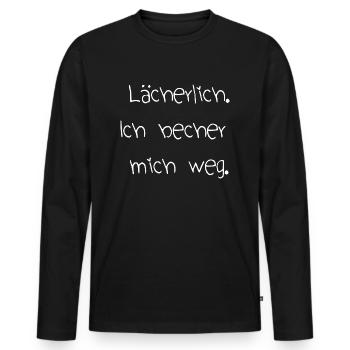Party feiern Festival bechern saufen Alkohol - Männer Premium Bio Langarmshirt - Schwarz - Vorne - Nico (187cm)