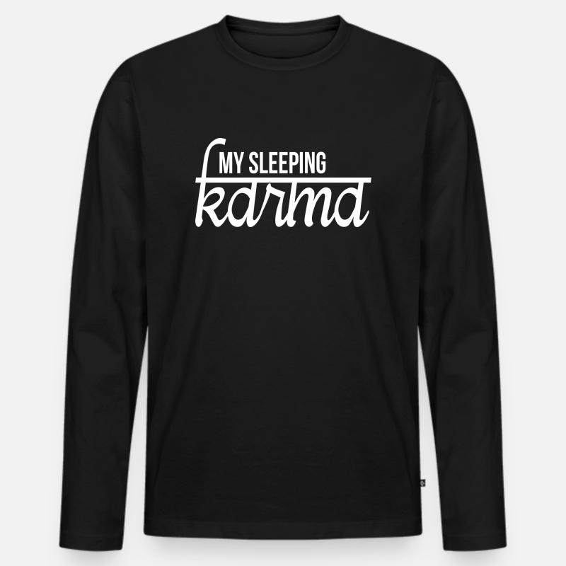 mein schlafendes Karma - Männer Premium Bio Langarmshirt - Schwarz