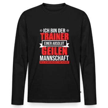 Fußballtrainer Spruch Bester Trainer Fußballcoach - Männer Premium Bio Langarmshirt - Schwarz - Vorne - Nico (187cm)