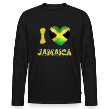 I love Jamaica - T-shirt manches longues Premium bio Homme - noir - Devant - Nico (187cm)