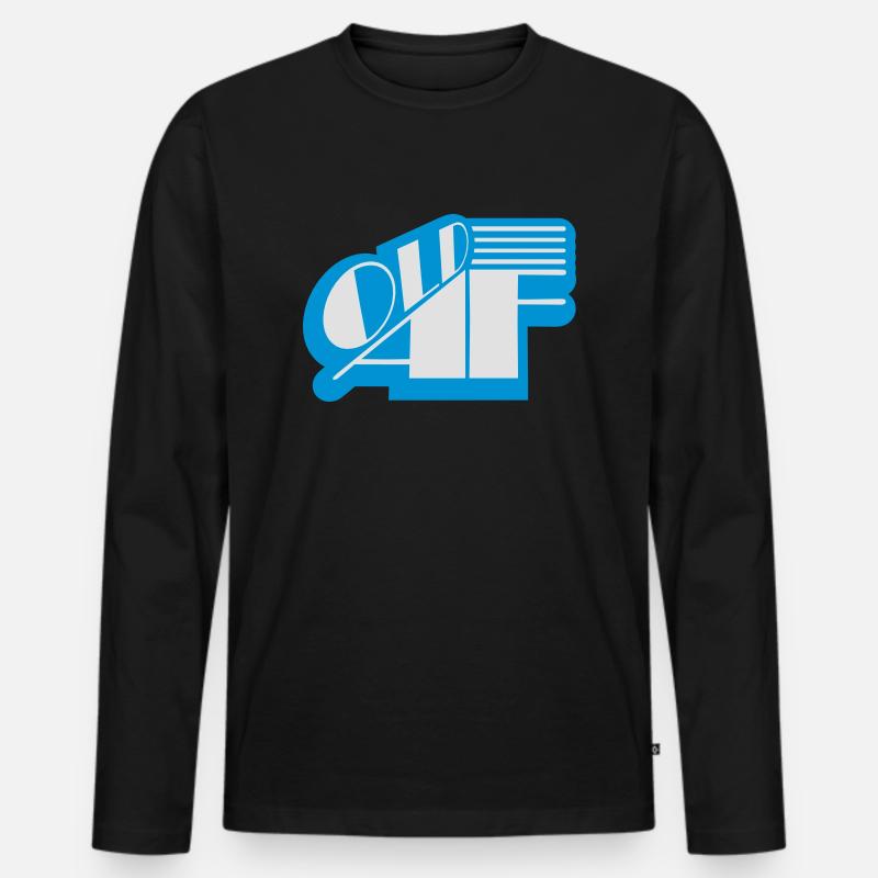 old AF Text Logo - Männer Premium Bio Langarmshirt - Schwarz