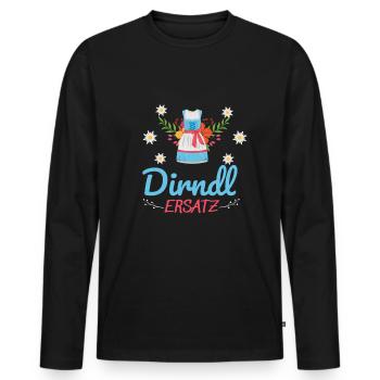 Dirndl Ersatz - Männer Premium Bio Langarmshirt - Schwarz - Vorne - Nico (187cm)