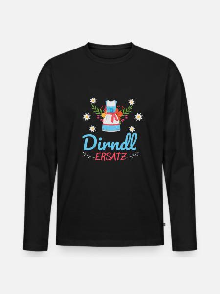 Dirndl Ersatz - Männer Premium Bio Langarmshirt - Schwarz