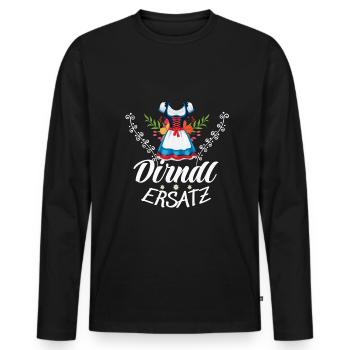 Dirndl Ersatz - Männer Premium Bio Langarmshirt - Schwarz - Vorne - Nico (187cm)
