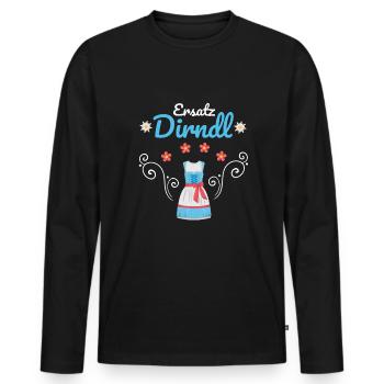Dirndl Ersatz - Männer Premium Bio Langarmshirt - Schwarz - Vorne - Nico (187cm)