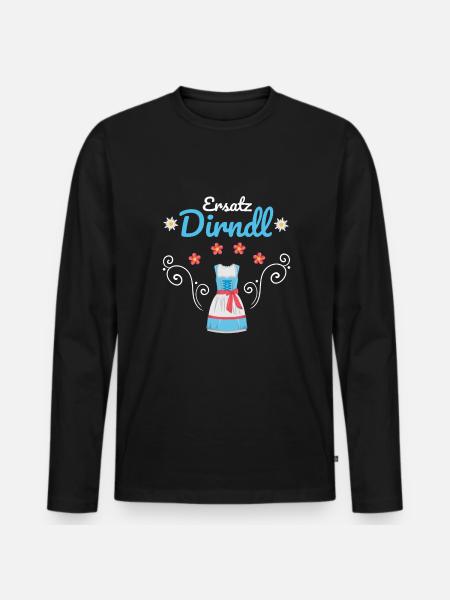 Dirndl Ersatz - Männer Premium Bio Langarmshirt - Schwarz