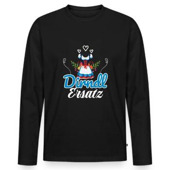 Dirndl Ersatz - Männer Premium Bio Langarmshirt - Schwarz - Vorne - Nico (187cm)