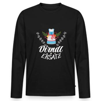 Dirndl Ersatz - Männer Premium Bio Langarmshirt - Schwarz - Vorne - Nico (187cm)