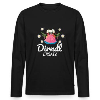 Dirndl Ersatz - Männer Premium Bio Langarmshirt - Schwarz - Vorne - Nico (187cm)
