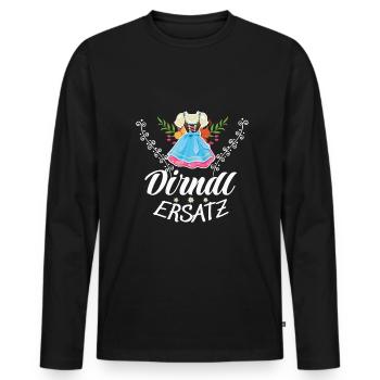 Dirndl Ersatz - Männer Premium Bio Langarmshirt - Schwarz - Vorne - Nico (187cm)