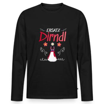 Dirndl Ersatz - Männer Premium Bio Langarmshirt - Schwarz - Vorne - Nico (187cm)