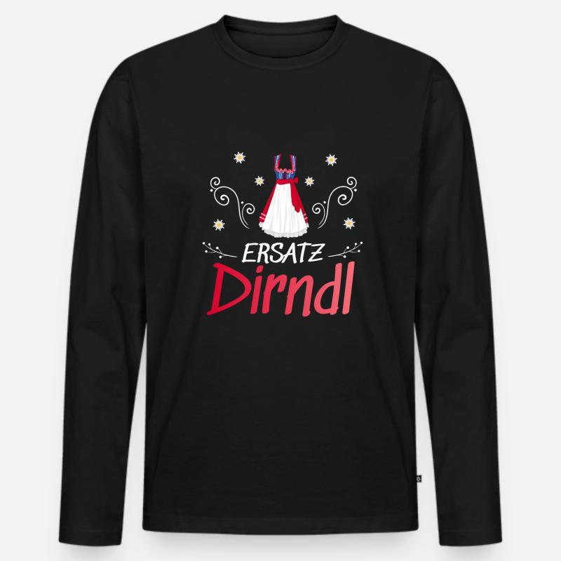 Dirndl Ersatz - Männer Premium Bio Langarmshirt - Schwarz