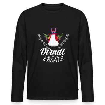 Dirndl Ersatz - Männer Premium Bio Langarmshirt - Schwarz - Vorne - Nico (187cm)