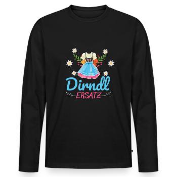 Lustiges Damen Ersatz Dirndl - Männer Premium Bio Langarmshirt - Schwarz - Vorne - Nico (187cm)