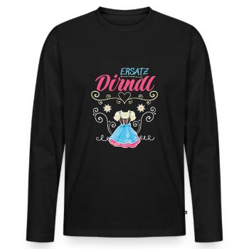 Dirndl Ersatz - Männer Premium Bio Langarmshirt - Schwarz - Vorne - Nico (187cm)
