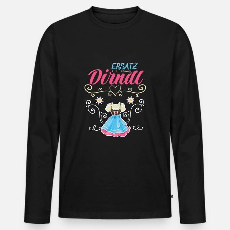 Dirndl Ersatz - Männer Premium Bio Langarmshirt - Schwarz