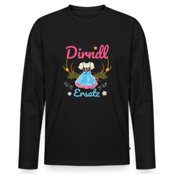 Dirndl Ersatz - Männer Premium Bio Langarmshirt - Schwarz - Vorne - Nico (187cm)