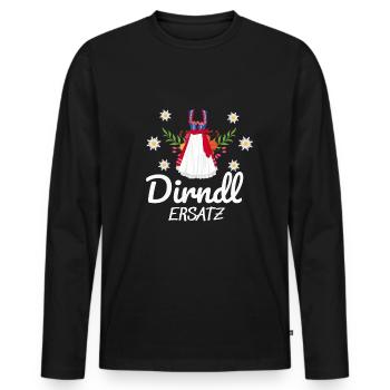 Dirndl Ersatz - Männer Premium Bio Langarmshirt - Schwarz - Vorne - Nico (187cm)