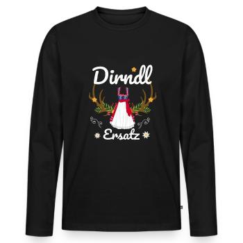 Dirndl Ersatz - Männer Premium Bio Langarmshirt - Schwarz - Vorne - Nico (187cm)