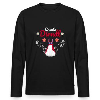 Dirndl Ersatz - Männer Premium Bio Langarmshirt - Schwarz - Vorne - Nico (187cm)
