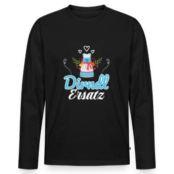 Dirndl Ersatz - Männer Premium Bio Langarmshirt - Schwarz - Vorne - Nico (187cm)