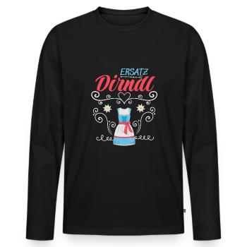 Dirndl Ersatz - Männer Premium Bio Langarmshirt - Schwarz - Vorne - Nico (187cm)