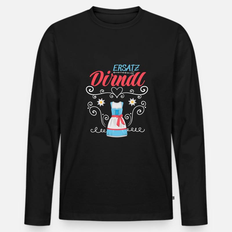 Dirndl Ersatz - Männer Premium Bio Langarmshirt - Schwarz