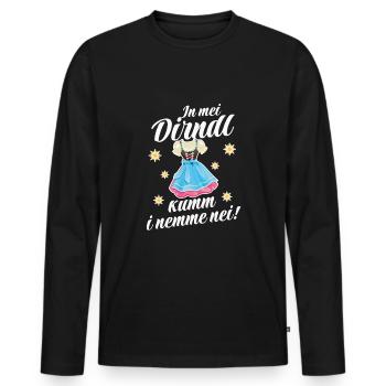 In Mei Dirndl Kumm I Nimma Nei | - Männer Premium Bio Langarmshirt - Schwarz - Vorne - Nico (187cm)