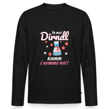 In Mei Dirndl Kumm I Nimma Nei | - Männer Premium Bio Langarmshirt - Schwarz - Vorne - Nico (187cm)