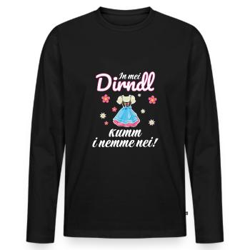 In Mei Dirndl Kumm I Nimma Nei | - Männer Premium Bio Langarmshirt - Schwarz - Vorne - Nico (187cm)