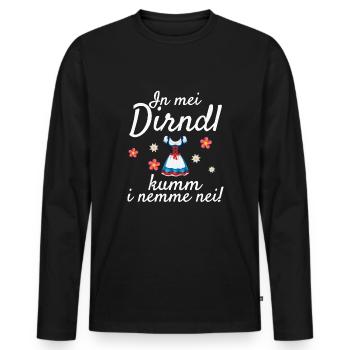 In Mei Dirndl Kumm I Nimma Nei | - Männer Premium Bio Langarmshirt - Schwarz - Vorne - Nico (187cm)