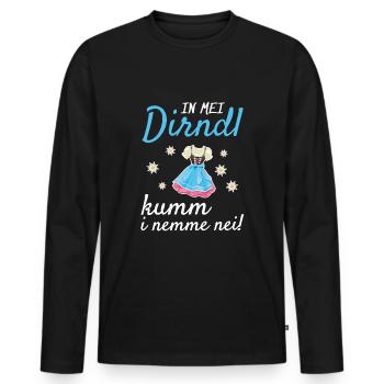In Mei Dirndl Kumm I Nimma Nei | - Männer Premium Bio Langarmshirt - Schwarz - Vorne - Nico (187cm)