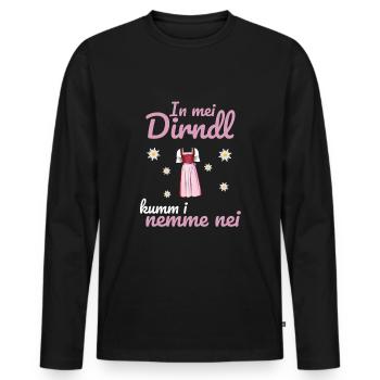 In Mei Dirndl Kumm I Nimma Nei | - Männer Premium Bio Langarmshirt - Schwarz - Vorne - Nico (187cm)