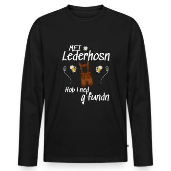 Trachtenshirt Herren Lederhosen - Männer Premium Bio Langarmshirt - Schwarz - Vorne - Nico (187cm)