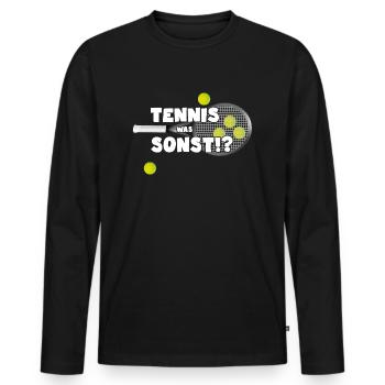 tennis matchball tennis ball tennis court - Men's Premium Organic Long Sleeve Shirt - black - Front - Nico (187cm)