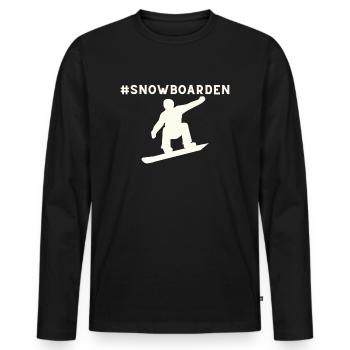snowboarden - Männer Premium Bio Langarmshirt - Schwarz - Vorne - Nico (187cm)