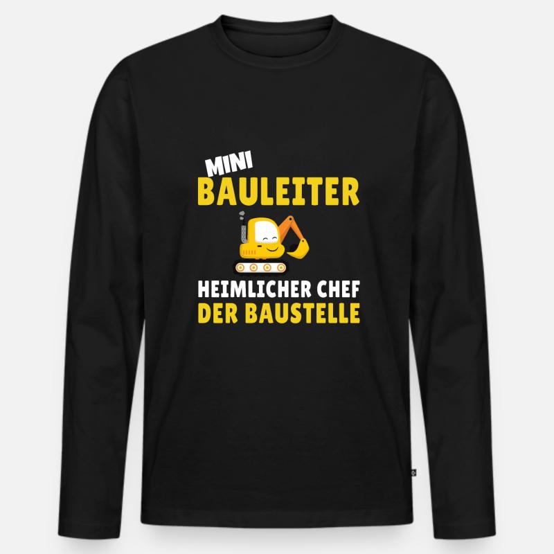 Kinder Bauleiter Bauarbeiter - Bauherr - Männer Premium Bio Langarmshirt - Schwarz