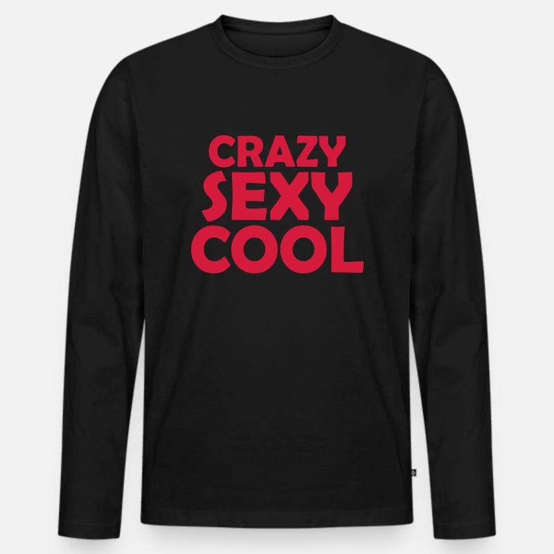 crazy sexy cool Design - Männer Premium Bio Langarmshirt - Schwarz