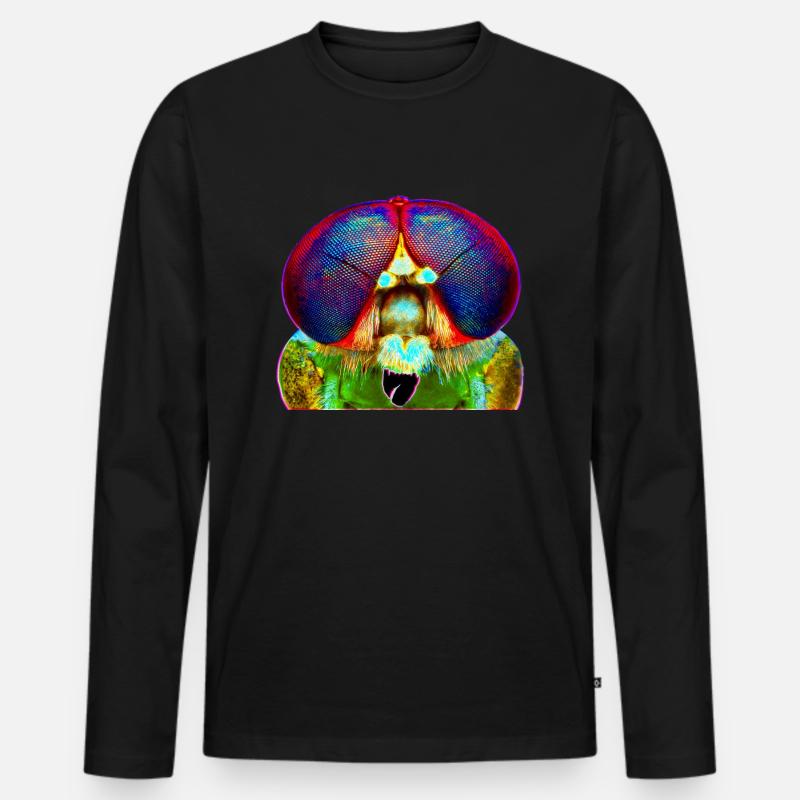 Nightmare on compound eye street - Männer Premium Bio Langarmshirt - Schwarz