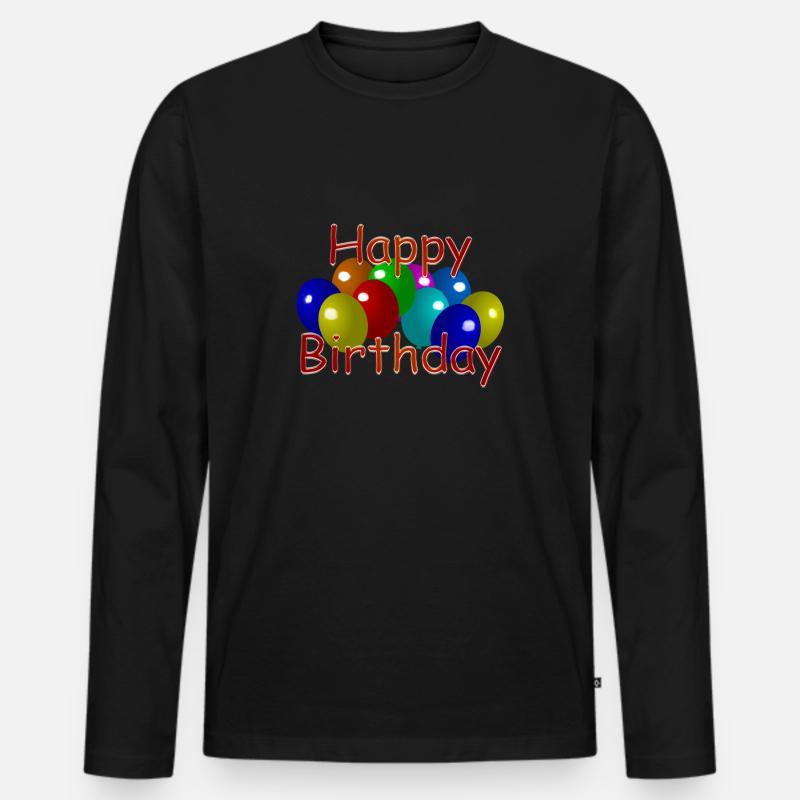 happy birthday - Männer Premium Bio Langarmshirt - Schwarz