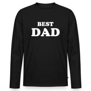 Best Dad - Men's Premium Organic Long Sleeve Shirt - black - Front - Nico (187cm)