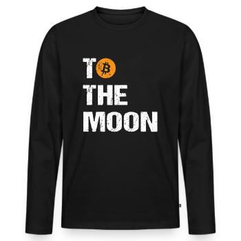 Bitcoin to the moon Bitcoin - Men's Premium Organic Long Sleeve Shirt - black - Front - Nico (187cm)