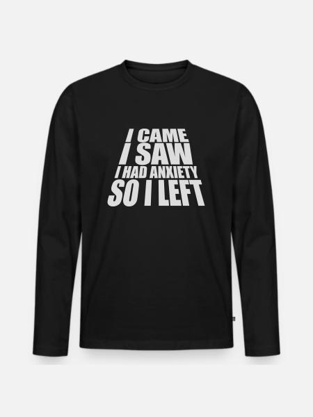 J’avais de l’anxiété en disant - T-shirt manches longues Premium bio Homme - noir