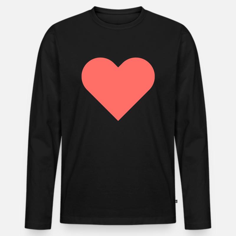 Ich liebe dich - Männer Premium Bio Langarmshirt - Schwarz