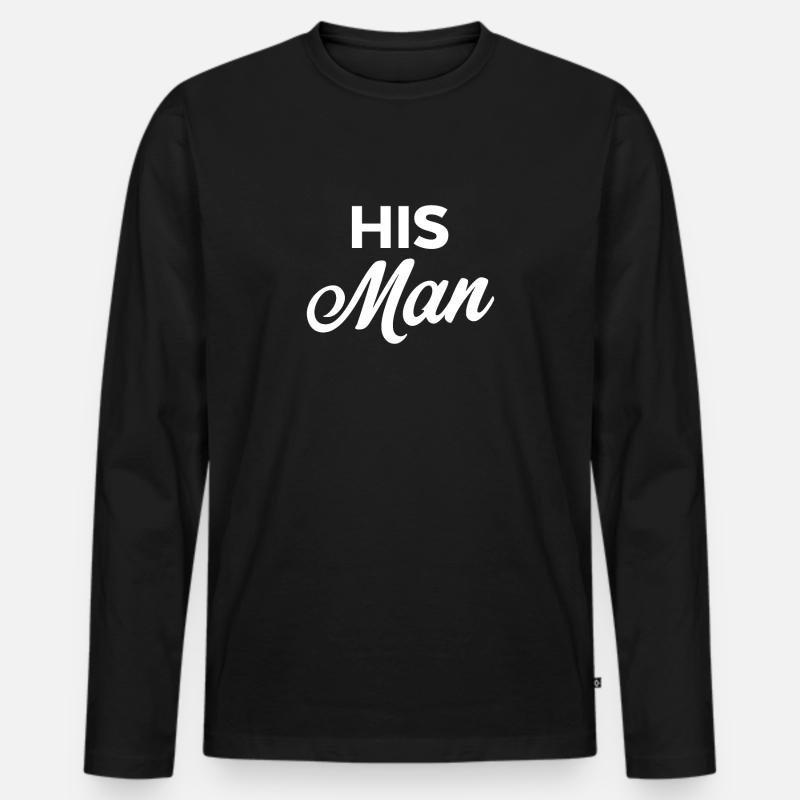 Sein Mann - Männer Premium Bio Langarmshirt - Schwarz