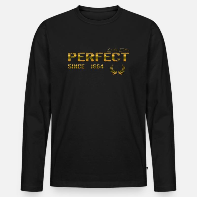 Perfect since 1994 - Männer Premium Bio Langarmshirt - Schwarz