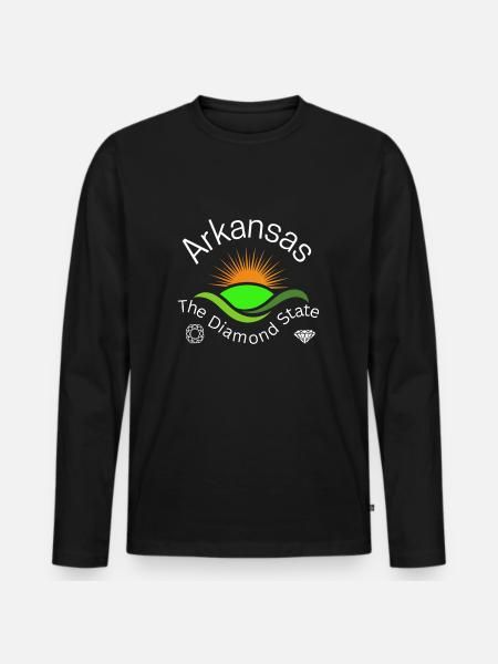 Arkansas - The Diamond State - Men's Premium Organic Long Sleeve Shirt - black