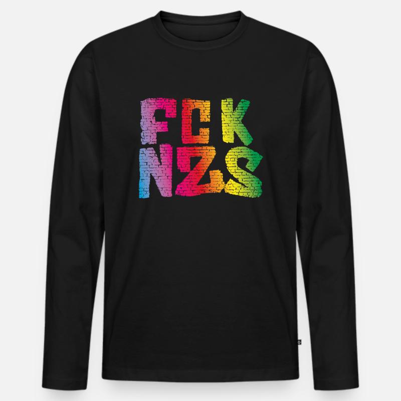 fcknzs rainbow - Männer Premium Bio Langarmshirt - Schwarz