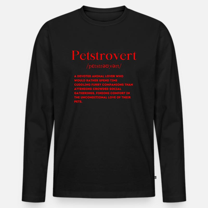 Petstrovert Definition - Männer Premium Bio Langarmshirt - Schwarz